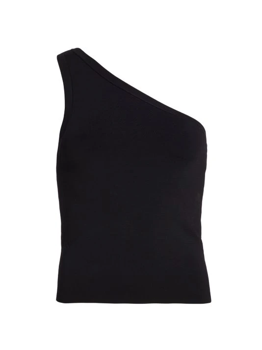 Alice + Olivia Elden One-Shoulder Tank Top Black 4 Alice + Olivia Elden One-Shoulder Tank Top Black - Image 4