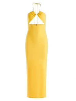 Alice + Olivia Sariya Cut-Out Interlock Knit Maxi-Dress