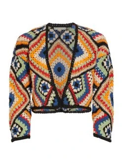 Alice + Olivia Anderson Cropped Crochet Cardigan