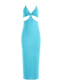 Alice + Olivia Havana Cut-Out Jersey Dress Aqua -Alice + Olivia Sales unnamed file 15