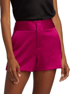 Alice + Olivia Cady High-Waist Satin Shorts -Alice + Olivia Sales unnamed file 1504