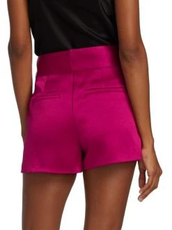 Alice + Olivia Cady High-Waist Satin Shorts -Alice + Olivia Sales unnamed file 1506