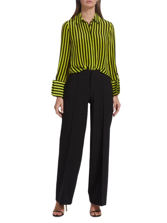 Alice + Olivia Willa Striped Silk Blouse 2 Alice + Olivia Willa Striped Silk Blouse - Image 2