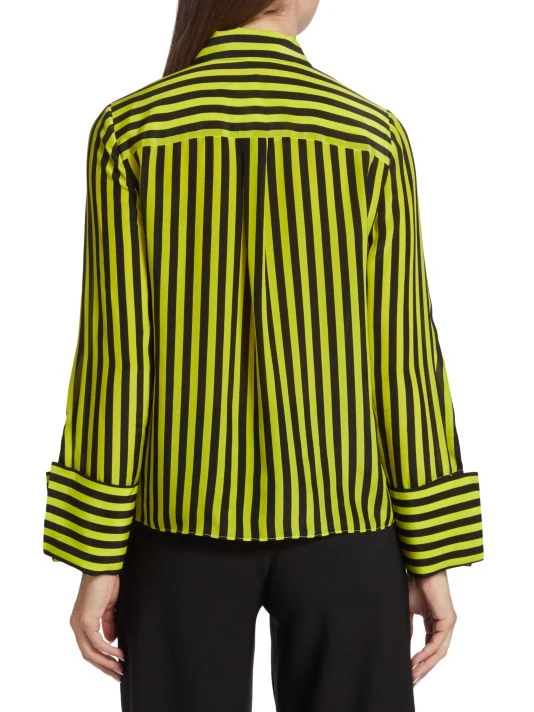 Alice + Olivia Willa Striped Silk Blouse 5 Alice + Olivia Willa Striped Silk Blouse - Image 5