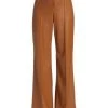 Alice + Olivia Dylan Wide-Leg Vegan Leather Pants Camel