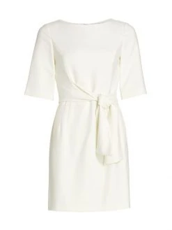 Alice + Olivia Virgil Wrap Dress Off White