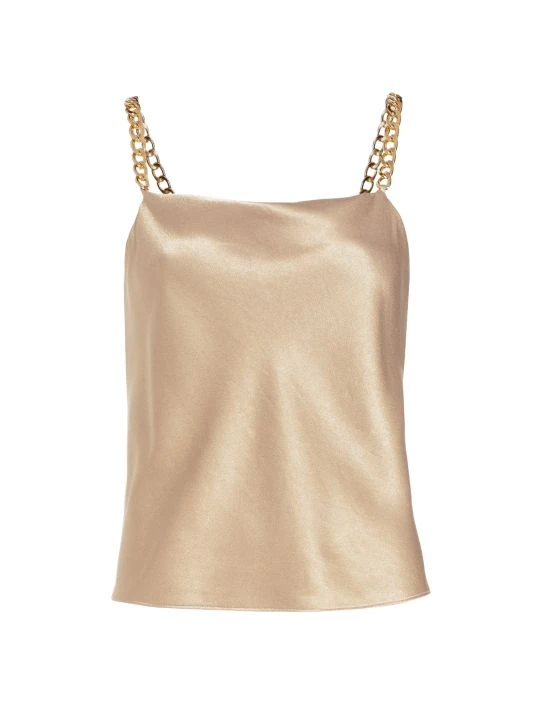 Alice + Olivia Harmon Chain-Strap Satin Tank 1 Alice + Olivia Harmon Chain-Strap Satin Tank