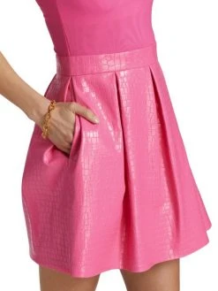 Alice + Olivia Chara Croc-Embossed Party Dress -Alice + Olivia Sales unnamed file 1554