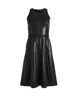 Alice + Olivia Leandra Vegan Leather Midi-Dress