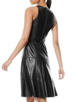 Alice + Olivia Leandra Vegan Leather Midi-Dress -Alice + Olivia Sales unnamed file 1566