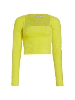Alice + Olivia Luetta Crop Top Citron -Alice + Olivia Sales unnamed file 1599