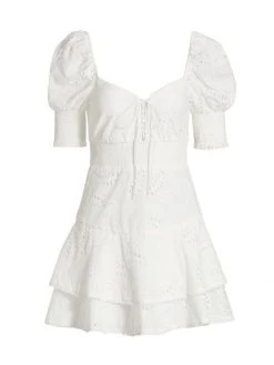 Alice + Olivia Crawford Eyelet Minidress
