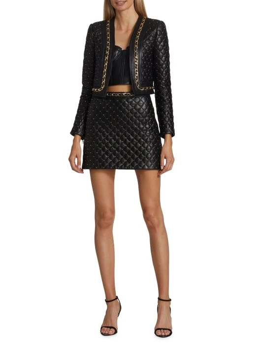 Alice + Olivia Riley Vegan Leather Miniskirt 2 Alice + Olivia Riley Vegan Leather Miniskirt - Image 2