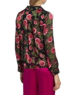 Alice + Olivia Eloise Silk-Blend Floral Blouse -Alice + Olivia Sales unnamed file 1611