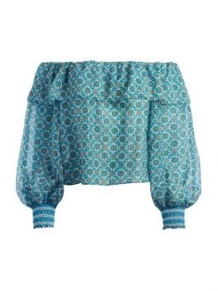 Alice + Olivia Alta Ruffled Silk-Blend Blouse