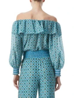 Alice + Olivia Alta Ruffled Silk-Blend Blouse -Alice + Olivia Sales unnamed file 1618