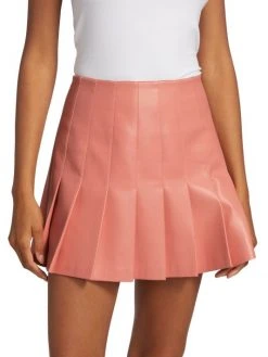Alice + Olivia Carter Vegan Leather Pleated Miniskirt -Alice + Olivia Sales unnamed file 1644