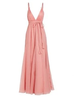 Alice + Olivia Carisa Belted V-Neck Ball Gown Rose -Alice + Olivia Sales unnamed file 1680