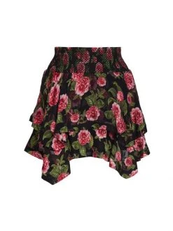Alice + Olivia Zarya Floral Asymmetric Miniskirt