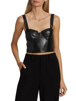 Alice + Olivia Jeanna Vegan Leather Bustier Top -Alice + Olivia Sales unnamed file 1736