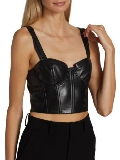 Alice + Olivia Jeanna Vegan Leather Bustier Top -Alice + Olivia Sales unnamed file 1739