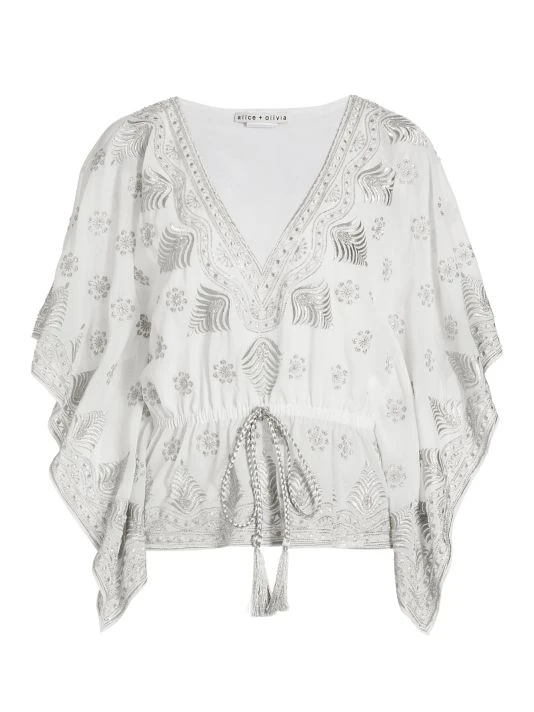 Alice + Olivia Sharita Embroidered Kaftan Top 1 Alice + Olivia Sharita Embroidered Kaftan Top