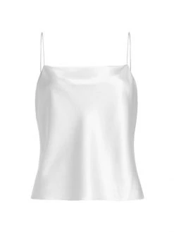 Alice + Olivia Harmon Draped Satin Tank Top Off White 7 Alice + Olivia Harmon Draped Satin Tank Top Off White -Alice + Olivia Sales unnamed file 1751