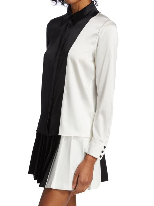 Alice + Olivia Willa Combo Silk Shirt 4 Alice + Olivia Willa Combo Silk Shirt - Image 4