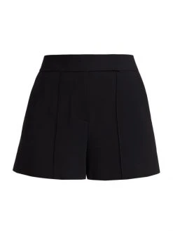 Alice + Olivia Dylan High-Rise Pintucked Shorts