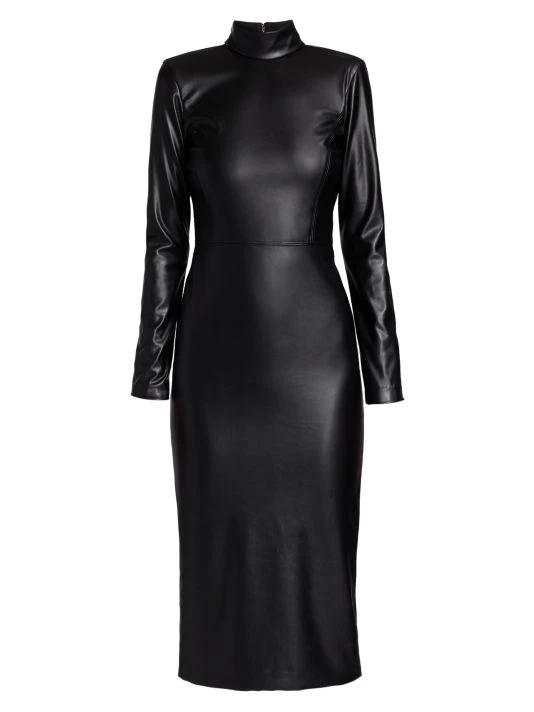 Alice + Olivia Delora Vegan Leather Bodycon Midi Dress 1 Alice + Olivia Delora Vegan Leather Bodycon Midi Dress