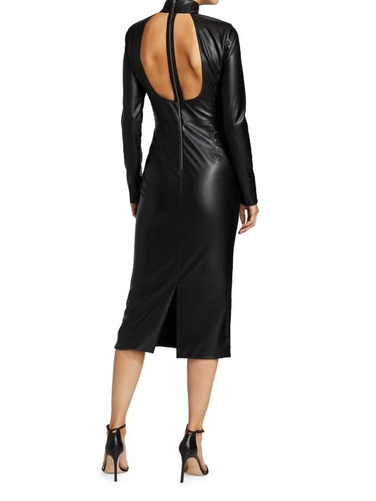 Alice + Olivia Delora Vegan Leather Bodycon Midi Dress 5 Alice + Olivia Delora Vegan Leather Bodycon Midi Dress - Image 5