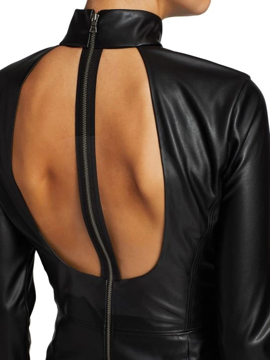 Alice + Olivia Delora Vegan Leather Bodycon Midi Dress 6 Alice + Olivia Delora Vegan Leather Bodycon Midi Dress - Image 6