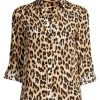 Alice + Olivia Eloise Leopard Print Silk Blouse