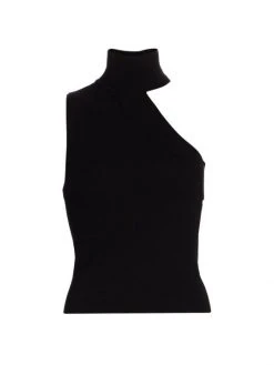 Alice + Olivia Kiki Multi-Stitch Cutout Tank Top Black -Alice + Olivia Sales unnamed file 1835