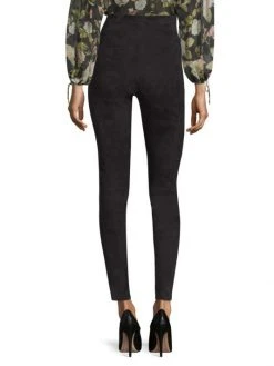 Alice + Olivia Maddox Suede Leggings Black -Alice + Olivia Sales unnamed file 1851