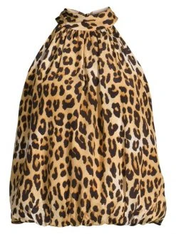 Alice + Olivia Maris Leopard Halterneck Top