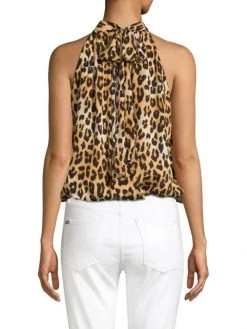 Alice + Olivia Maris Leopard Halterneck Top -Alice + Olivia Sales unnamed file 1871