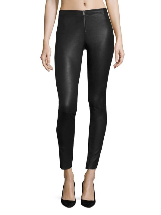 Alice + Olivia Front-Zip Leather Leggings 1 Alice + Olivia Front-Zip Leather Leggings