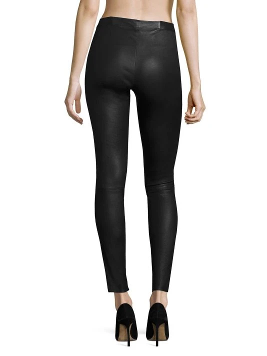 Alice + Olivia Front-Zip Leather Leggings 4 Alice + Olivia Front-Zip Leather Leggings - Image 4