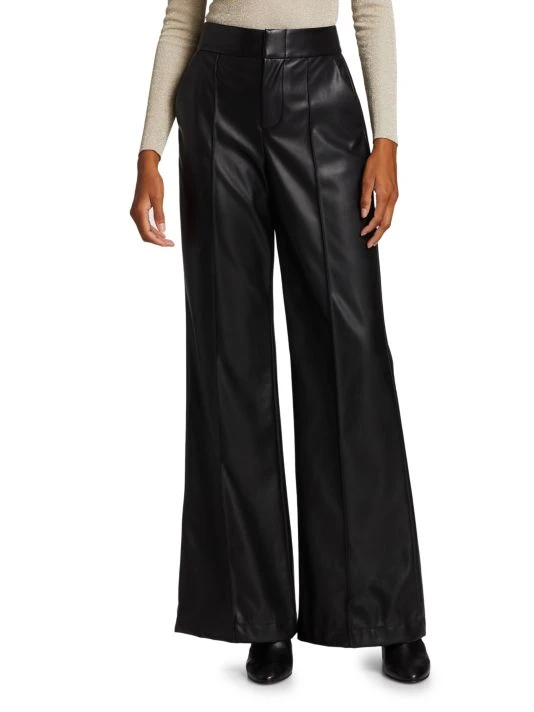 Alice + Olivia Dylan Vegan Leather Wide-Leg Pants 3 Alice + Olivia Dylan Vegan Leather Wide-Leg Pants - Image 3