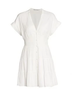 Alice + Olivia Keela Smocked Waist Minidress