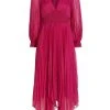 Alice + Olivia Sion Pleated & Smocked Midi-Dress