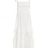 Alice + Olivia Jocelyn Eyelet Cotton Midi-Dress
