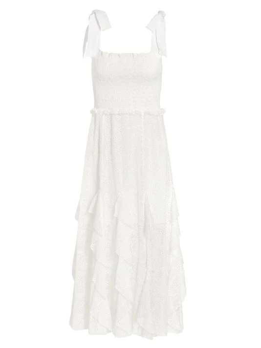 Alice + Olivia Jocelyn Eyelet Cotton Midi-Dress 1 Alice + Olivia Jocelyn Eyelet Cotton Midi-Dress
