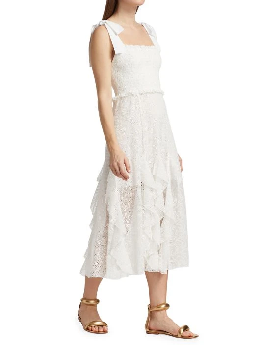 Alice + Olivia Jocelyn Eyelet Cotton Midi-Dress 2 Alice + Olivia Jocelyn Eyelet Cotton Midi-Dress - Image 2