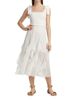 Alice + Olivia Jocelyn Eyelet Cotton Midi-Dress 9 Alice + Olivia Jocelyn Eyelet Cotton Midi-Dress -Alice + Olivia Sales unnamed file 1972