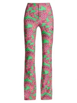 Alice + Olivia Teeny Paisley Boot-Cut Pants