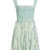 Alice + Olivia Jocelyn Floral Smocked Cotton Ruffle Minidress