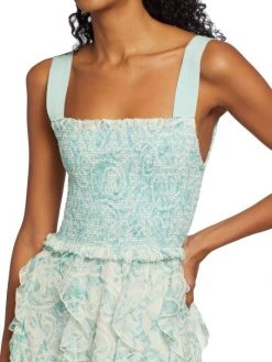 Alice + Olivia Jocelyn Floral Smocked Cotton Ruffle Minidress -Alice + Olivia Sales unnamed file 2010