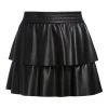 Alice + Olivia Jia Faux Leather Mini Skirt Black